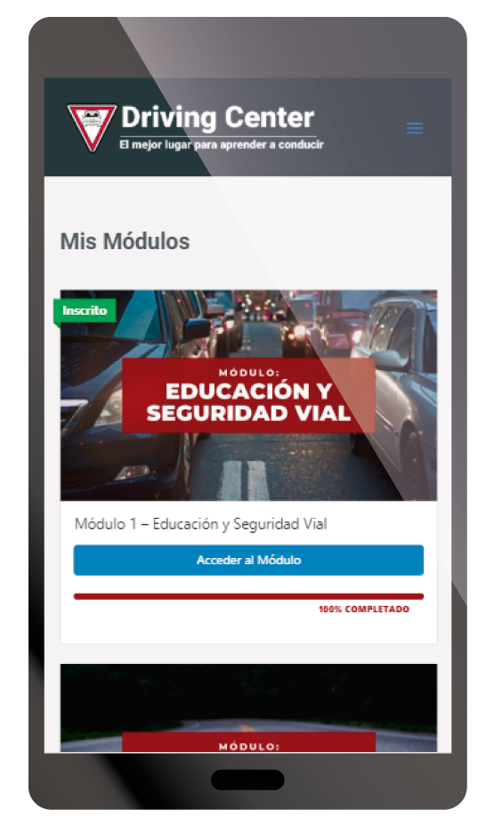 Aula Virtual Driving Center - Desarrollada por Agencia de diseño web en Panamá Reysan Tech