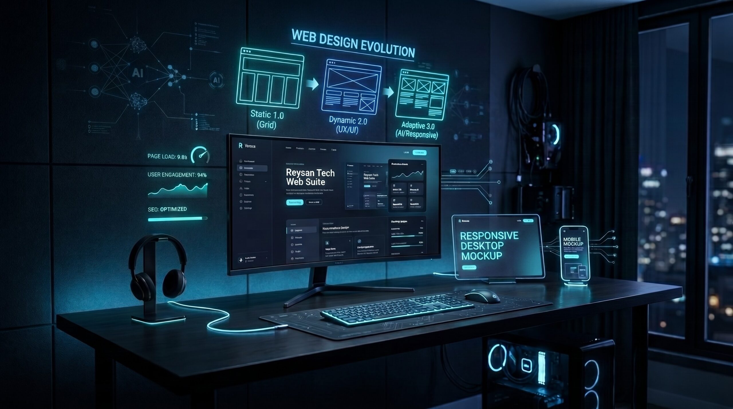 Evolucion de Reysan Tech diseno web de alto rendimiento IA y comunidad de negocios en Panama